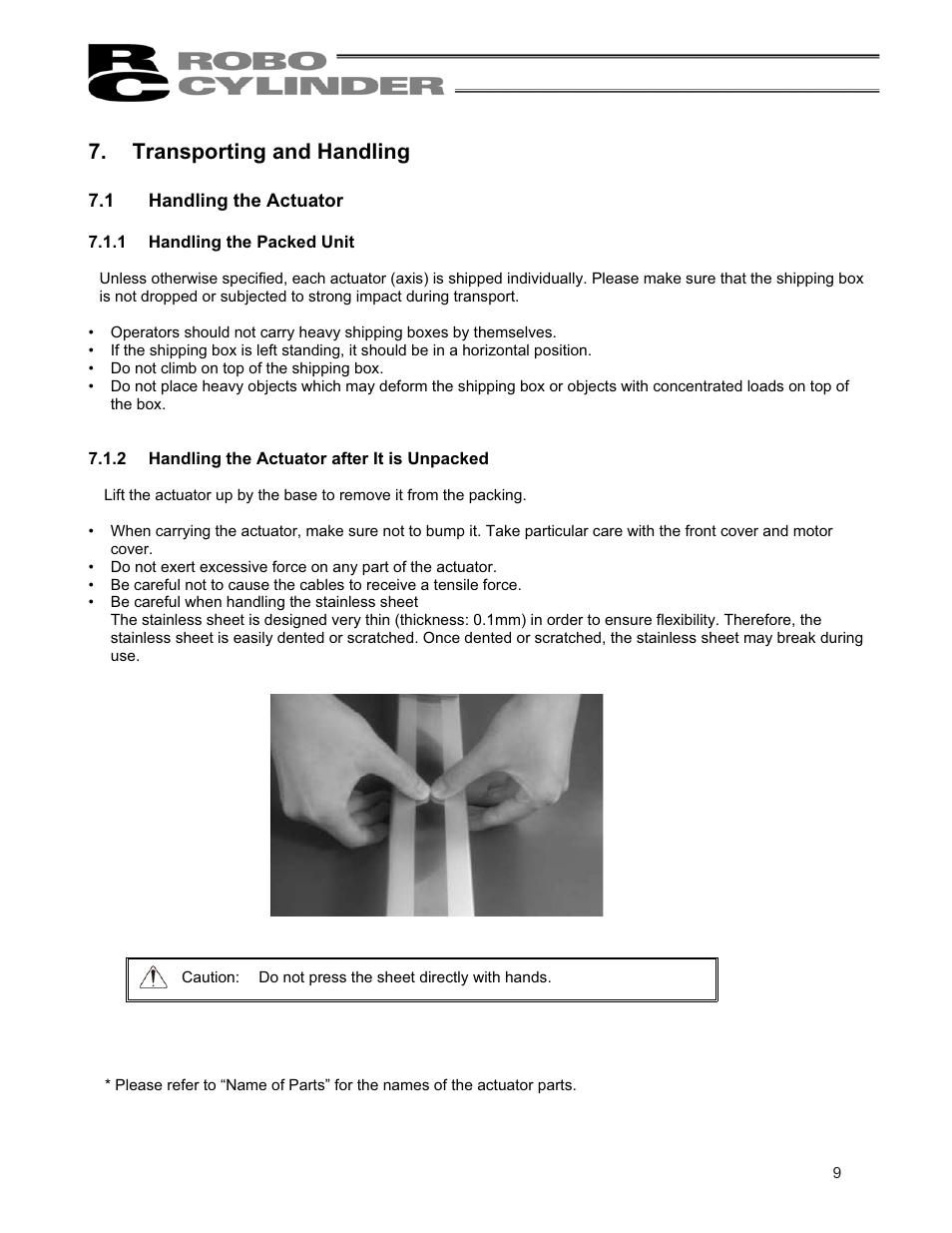 Transporting and handling | IAI America RCP2CR-SS8C User Manual | Page 17 / 126