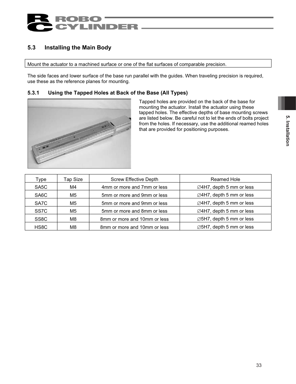 3 installing the main body | IAI America RCP2CR-SS8C User Manual | Page 41 / 126