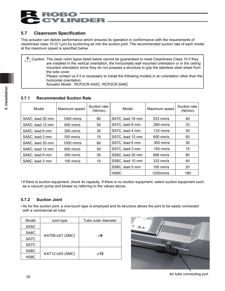 7 cleanroom specification | IAI America RCP2CR-SS8C User Manual | Page 46 / 126