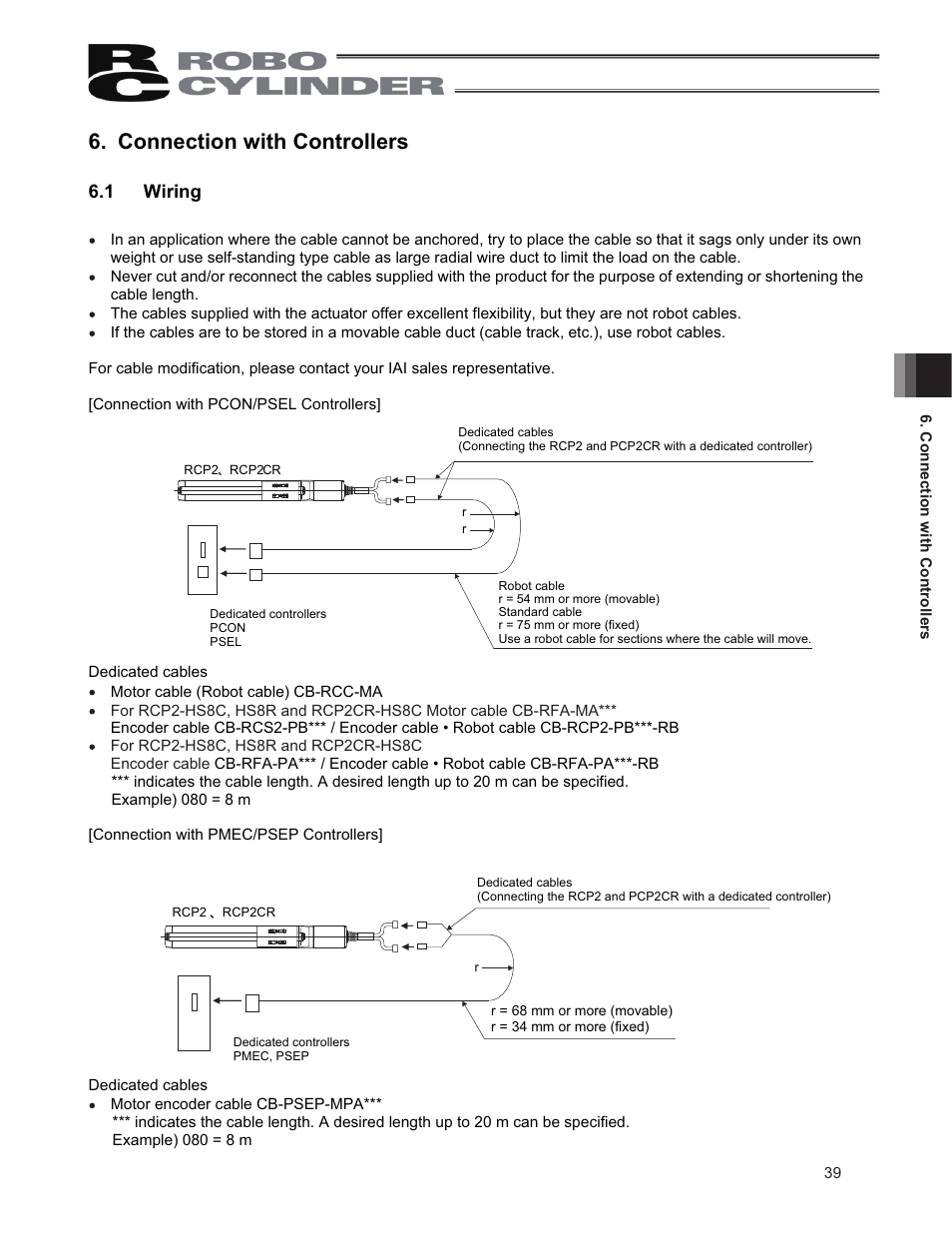 Connection with controllers, 1 wiring | IAI America RCP2CR-SS8C User Manual | Page 47 / 126