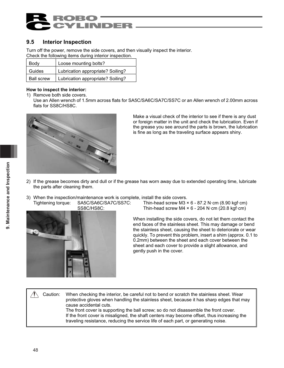 5 interior inspection | IAI America RCP2CR-SS8C User Manual | Page 56 / 126