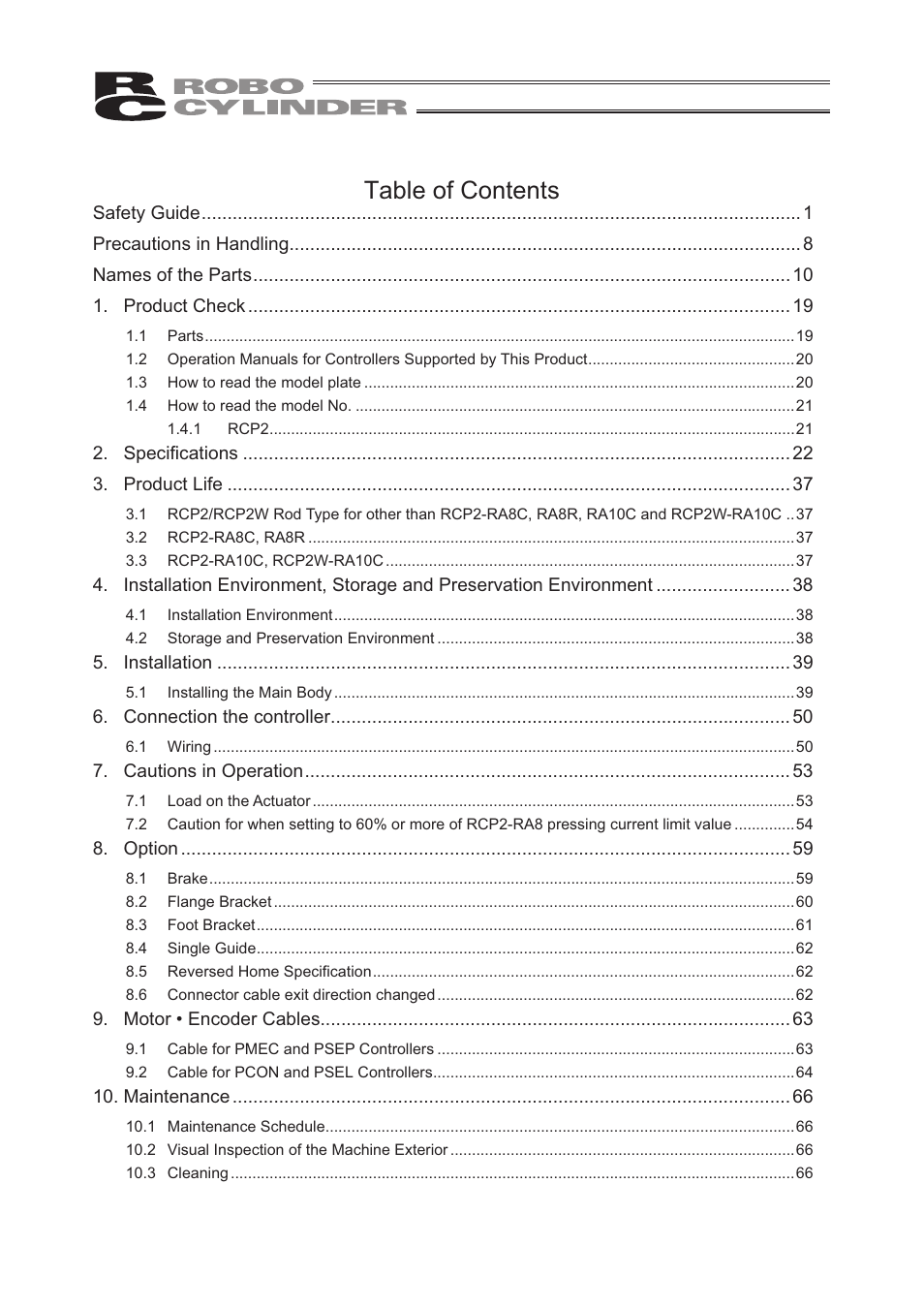 IAI America RCP2W-RA10C User Manual | Page 5 / 120