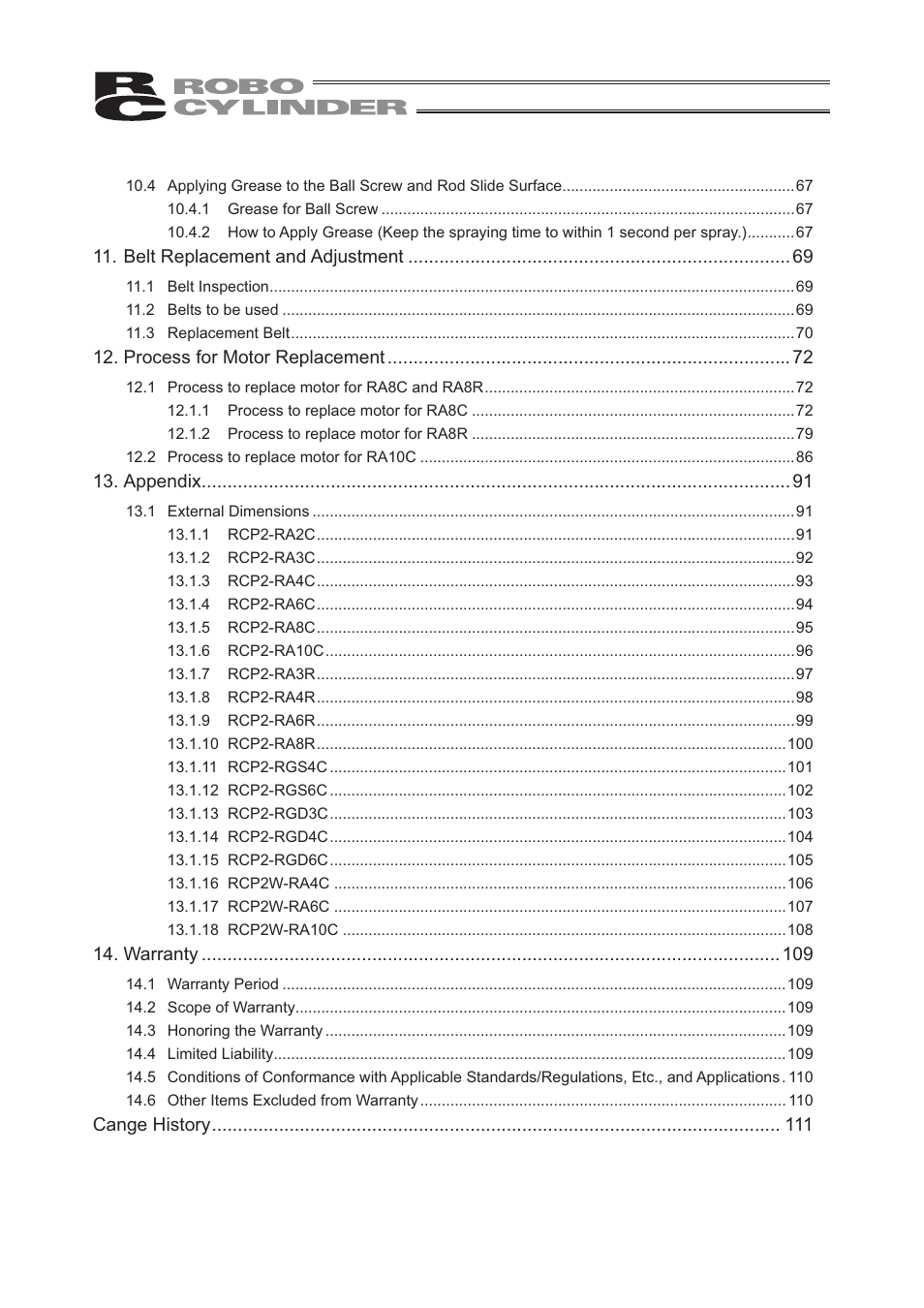 IAI America RCP2W-RA10C User Manual | Page 6 / 120