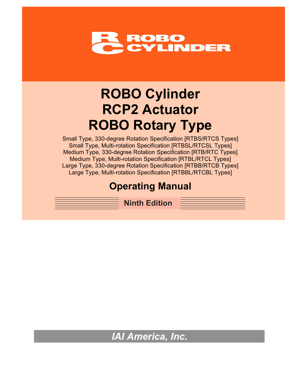 IAI America RCP2-RTCBL User Manual | 80 pages