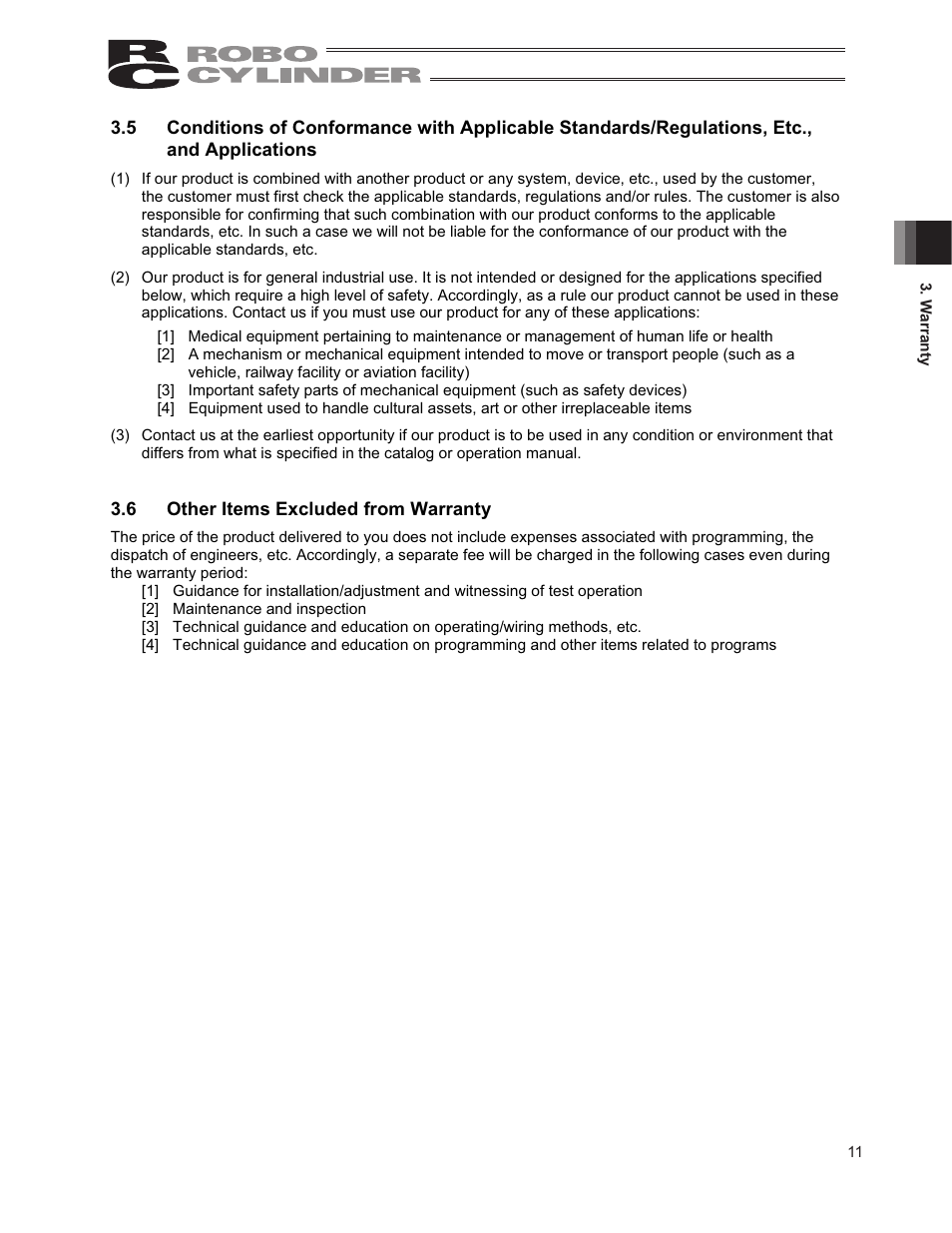 6 other items excluded from warranty | IAI America RCP2-RTCBL User Manual | Page 19 / 80