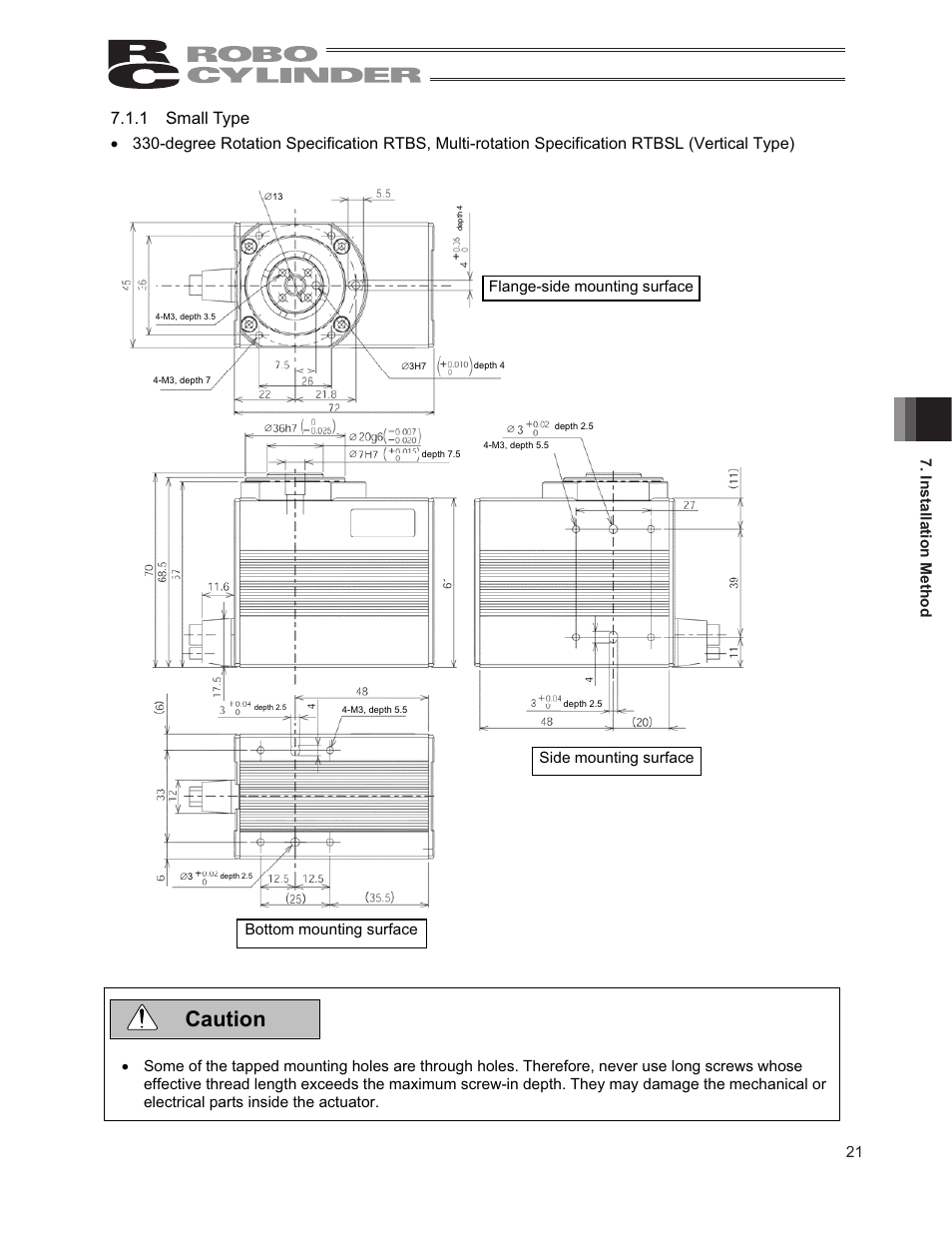Caution, 1 small type | IAI America RCP2-RTCBL User Manual | Page 29 / 80
