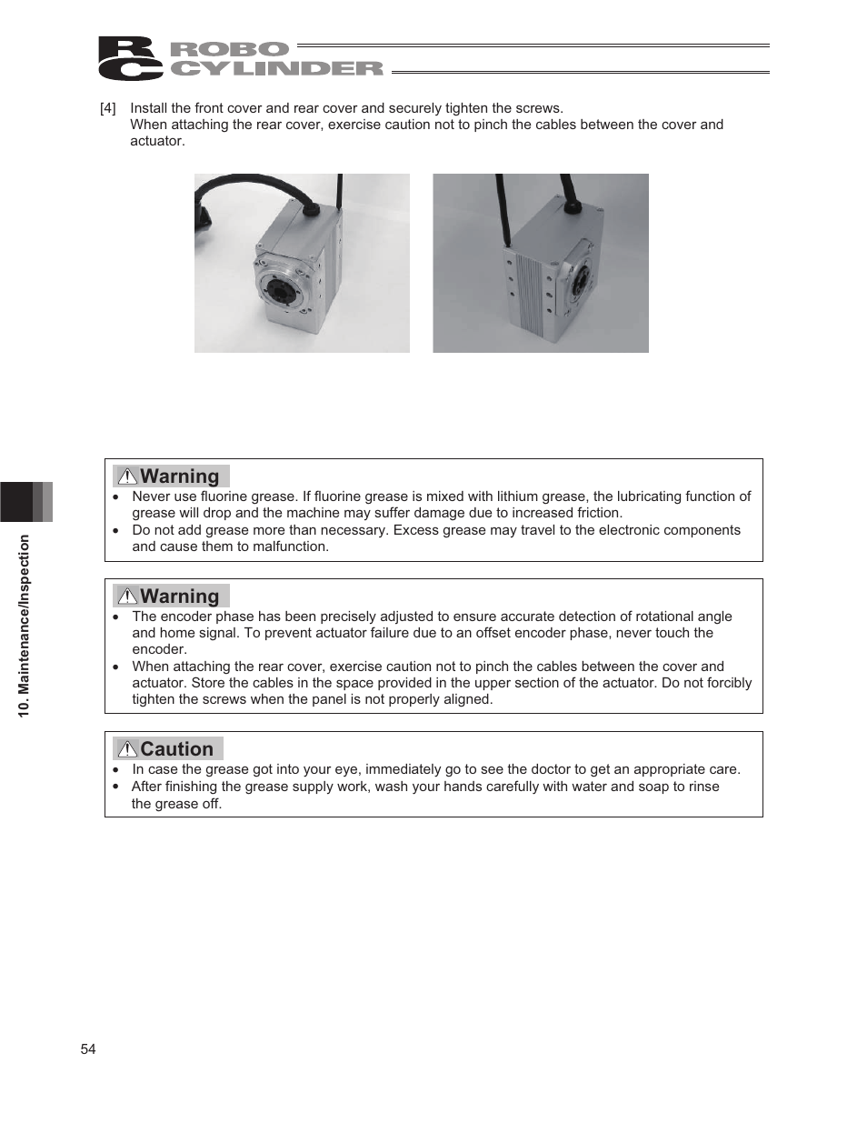 Warning, Caution | IAI America RCP2-RTCBL User Manual | Page 62 / 80