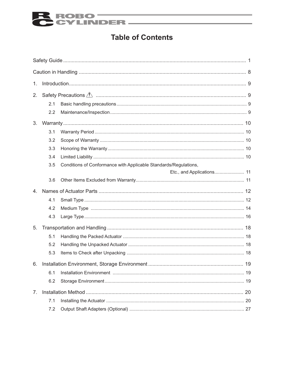 IAI America RCP2-RTCBL User Manual | Page 7 / 80