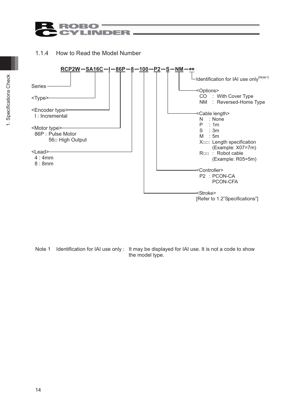 4 how to read the model number | IAI America RCP2W-SA16C User Manual | Page 20 / 46