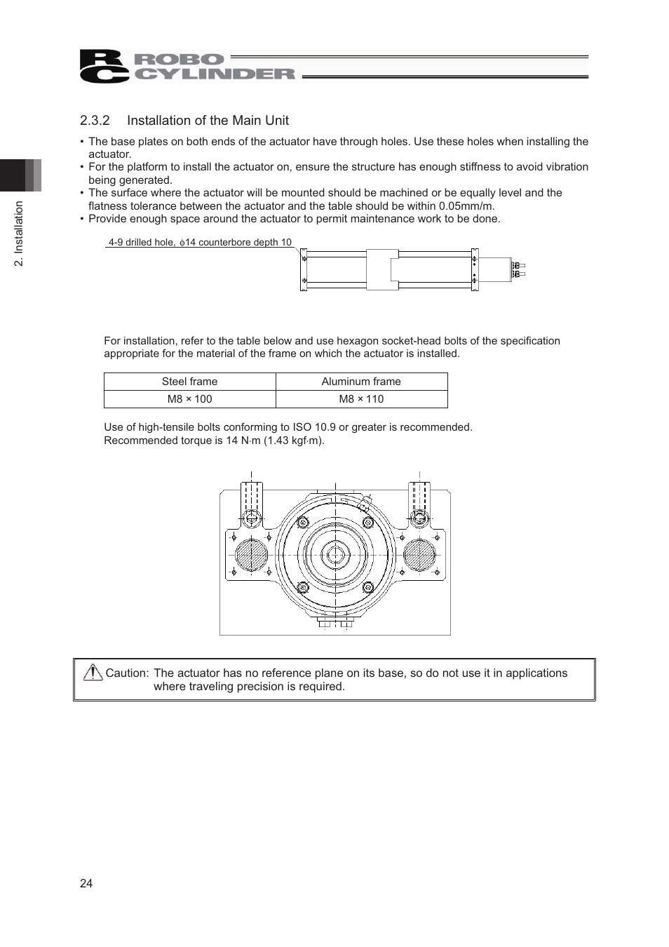 2 installation of the main unit | IAI America RCP2W-SA16C User Manual | Page 30 / 46