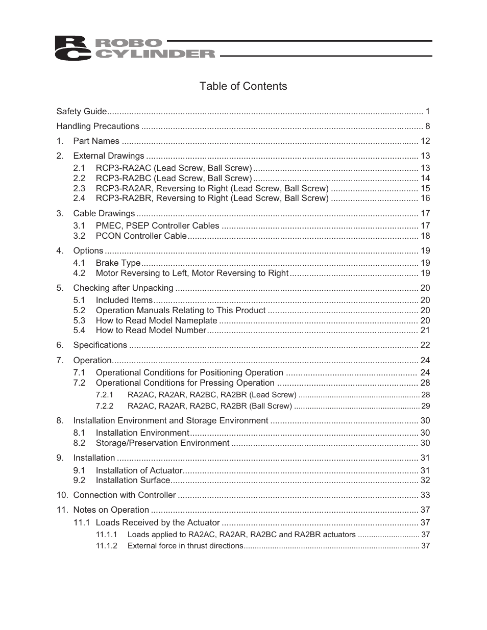 IAI America RCP3-RA2BR User Manual | Page 5 / 60