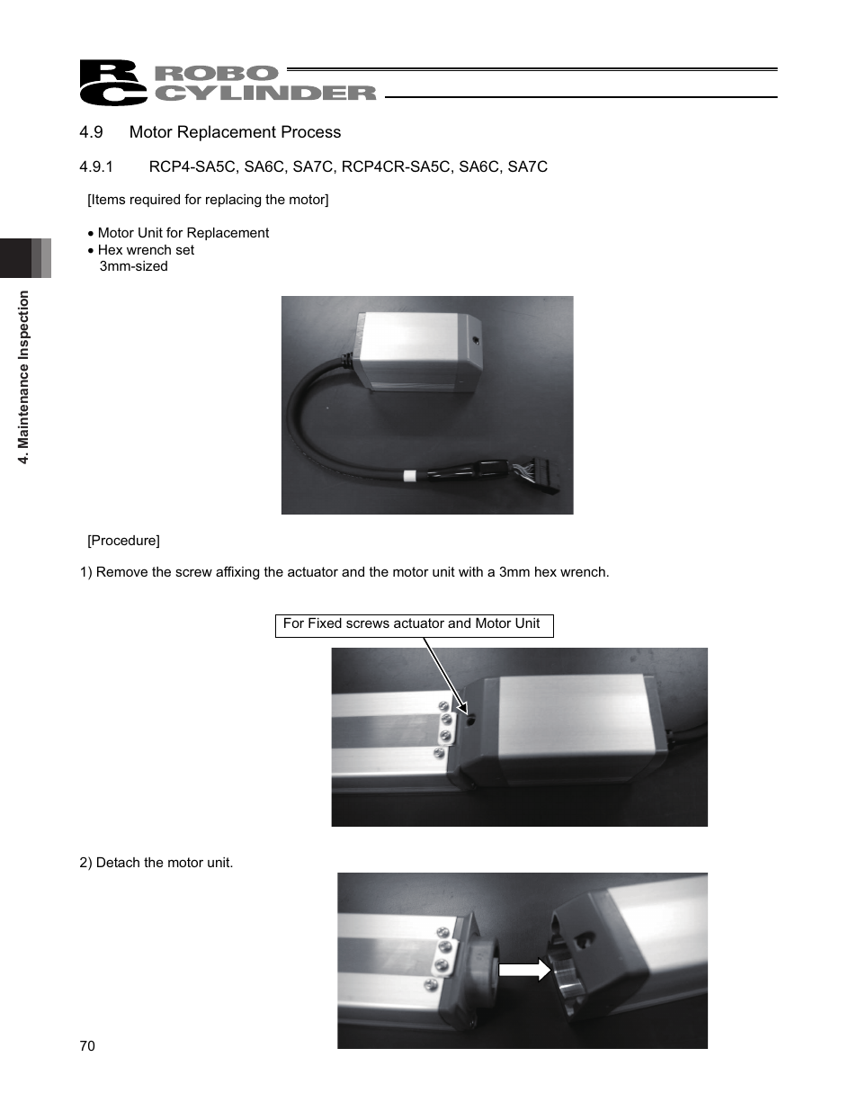 9 motor replacement process | IAI America RCP4CR-SA7C User Manual | Page 76 / 94