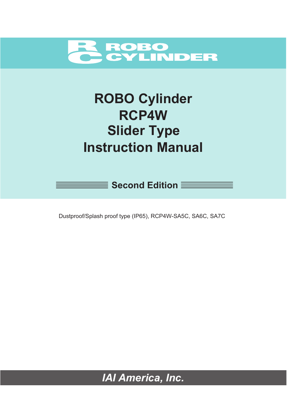 IAI America RCP4W User Manual | 96 pages