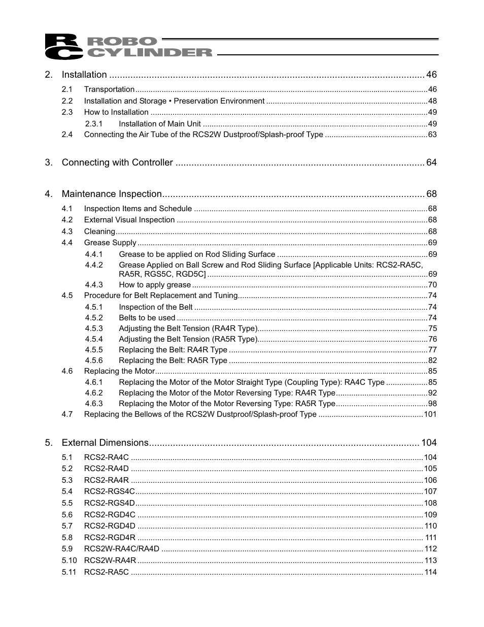 IAI America RCS2W User Manual | Page 6 / 142