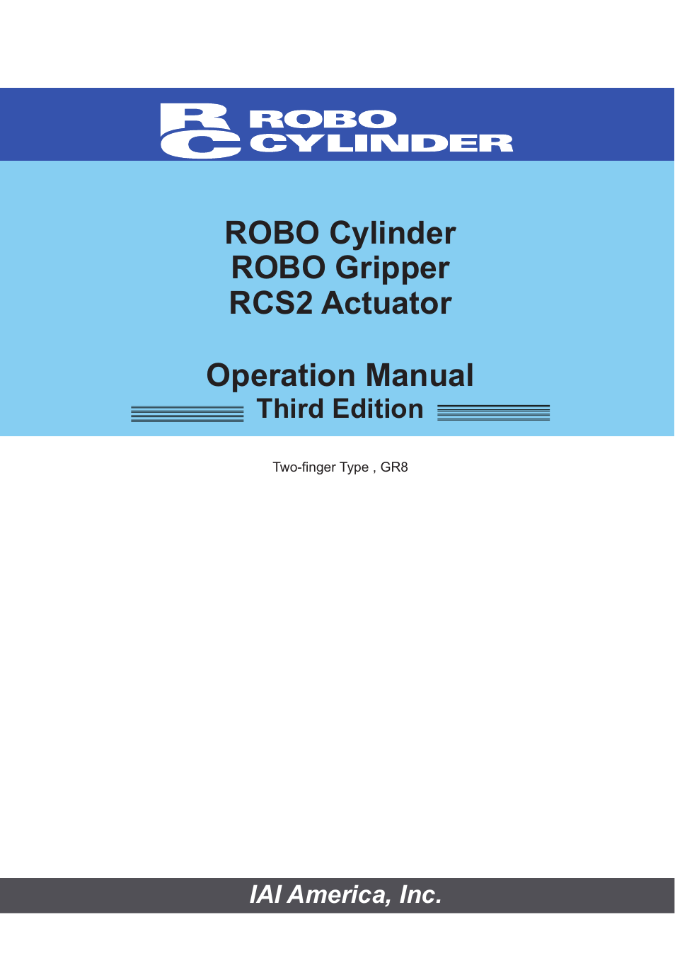 IAI America RCS2-GR8 User Manual | 46 pages