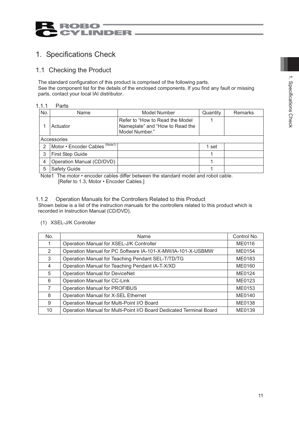 Specifications check, 1 checking the product | IAI America RCS2-GR8 User Manual | Page 17 / 46