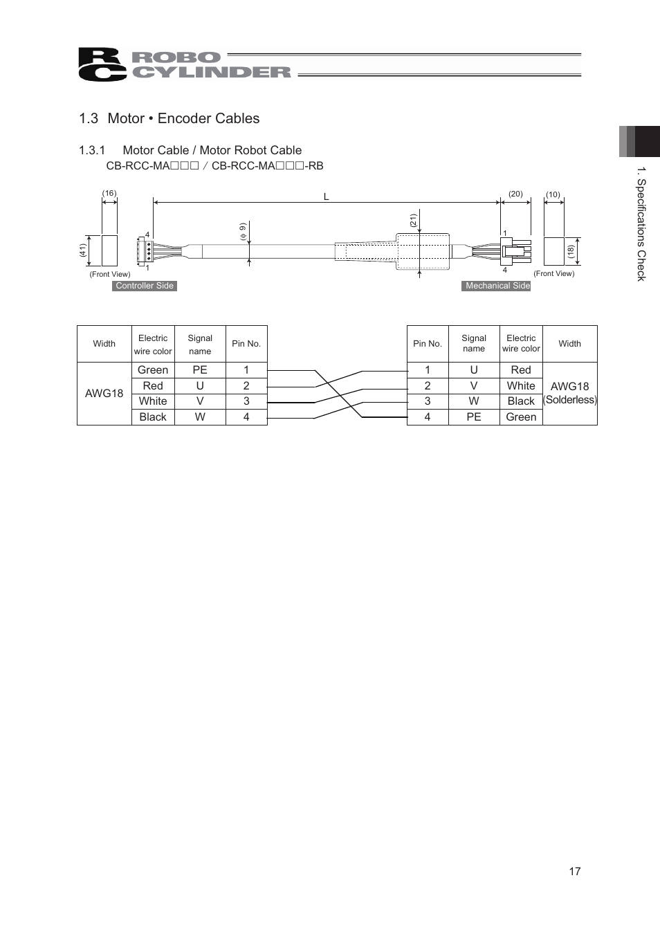 3 motor • encoder cables | IAI America RCS2-GR8 User Manual | Page 23 / 46