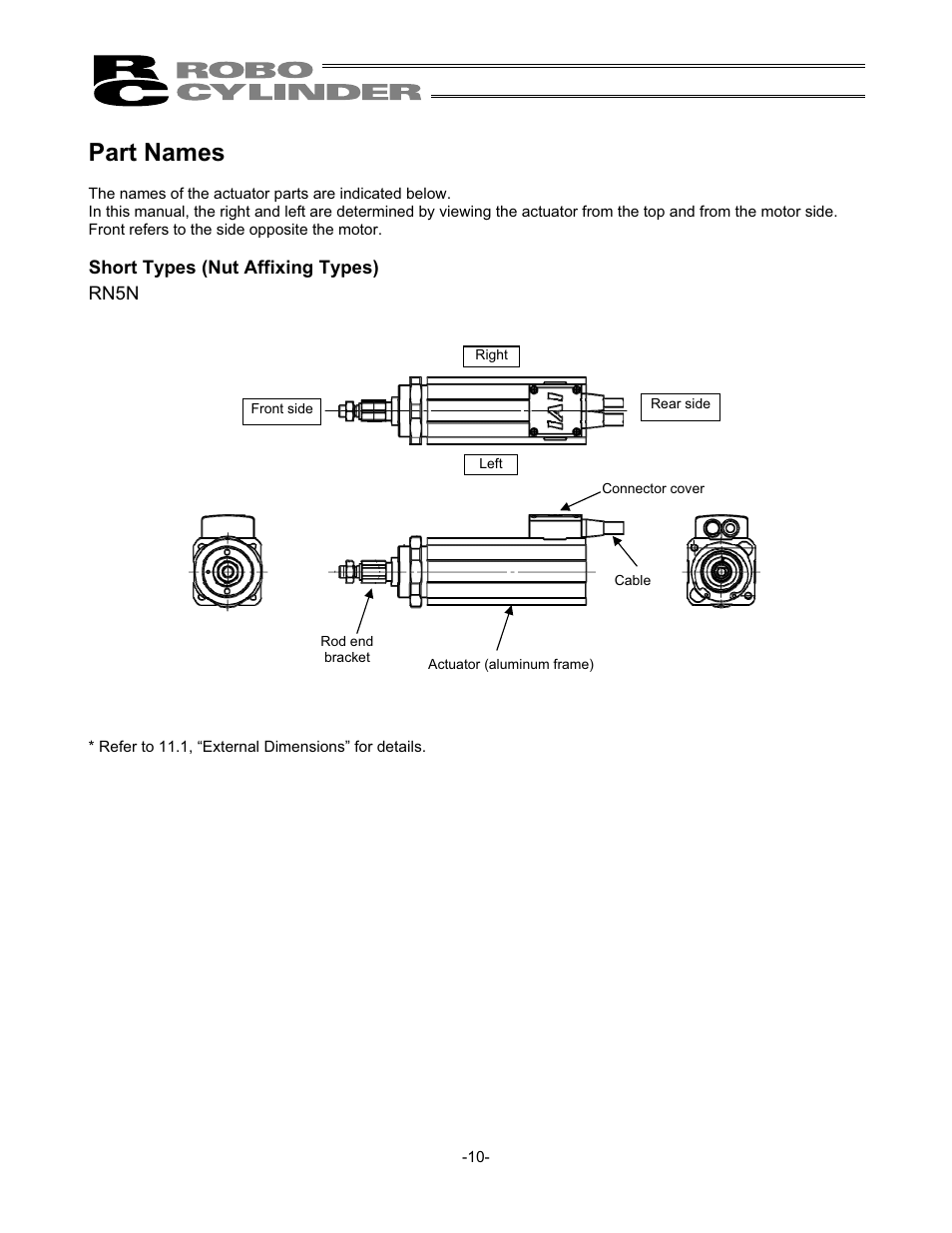 Part names | IAI America RCS2-SD5N User Manual | Page 16 / 80