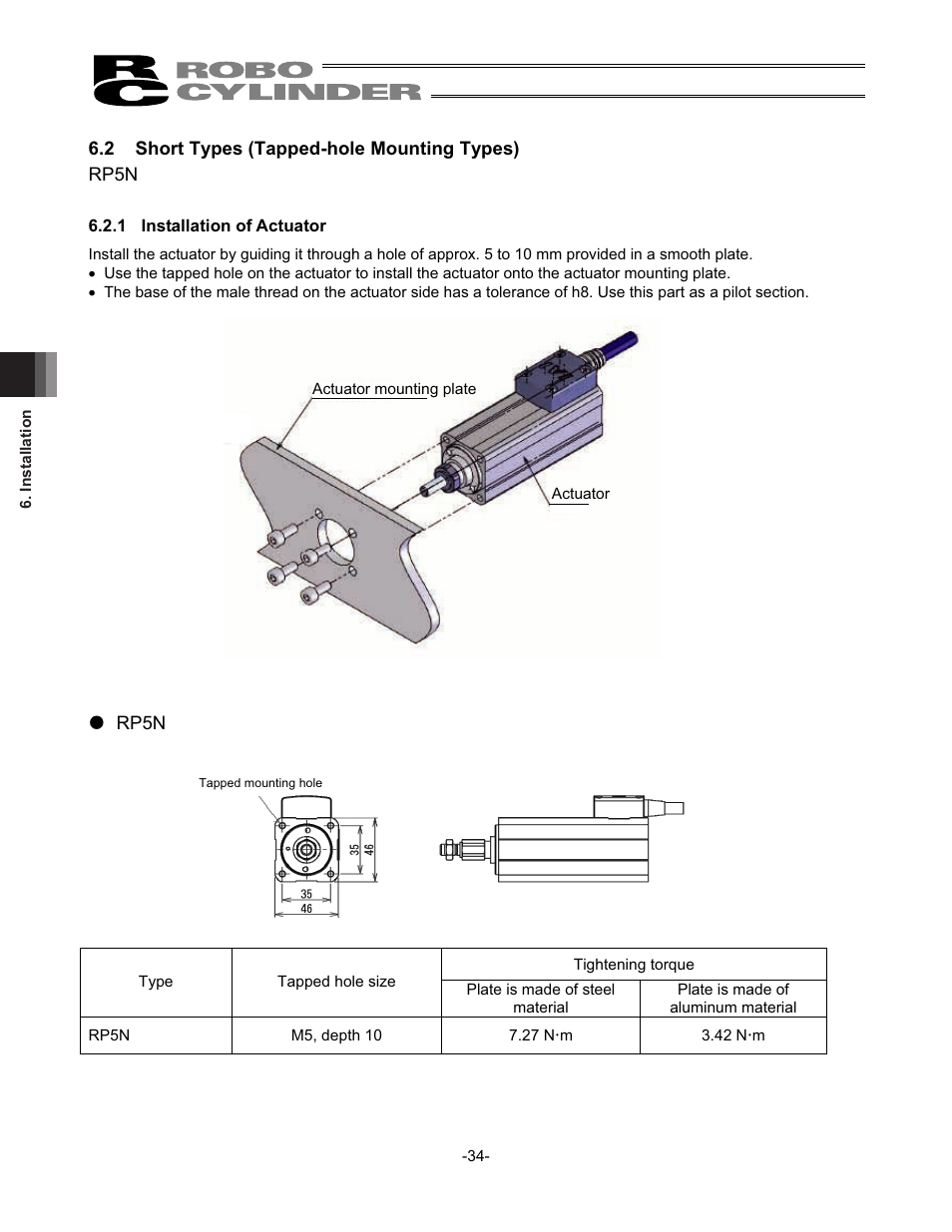 2 short types (tapped-hole mounting types) | IAI America RCS2-SD5N User Manual | Page 40 / 80