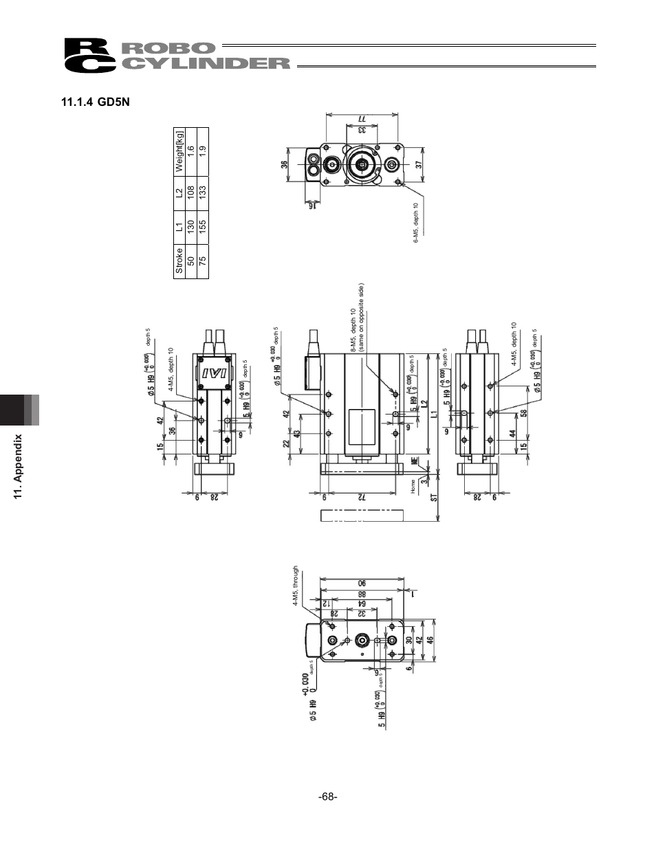 4 gd5n, Appendix -68 | IAI America RCS2-SD5N User Manual | Page 74 / 80