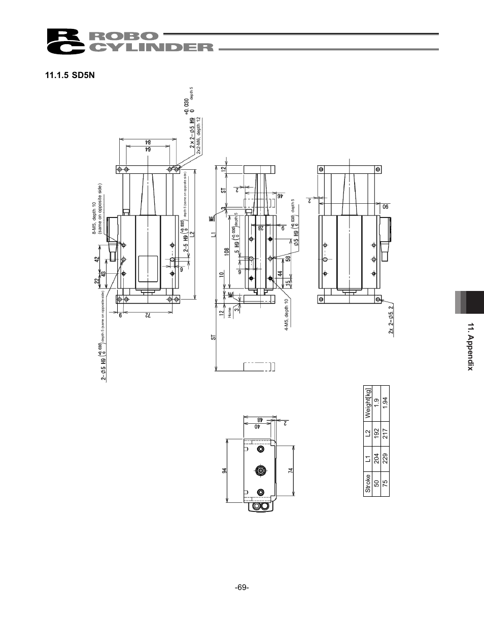 5 sd5n, Appendix -69 | IAI America RCS2-SD5N User Manual | Page 75 / 80