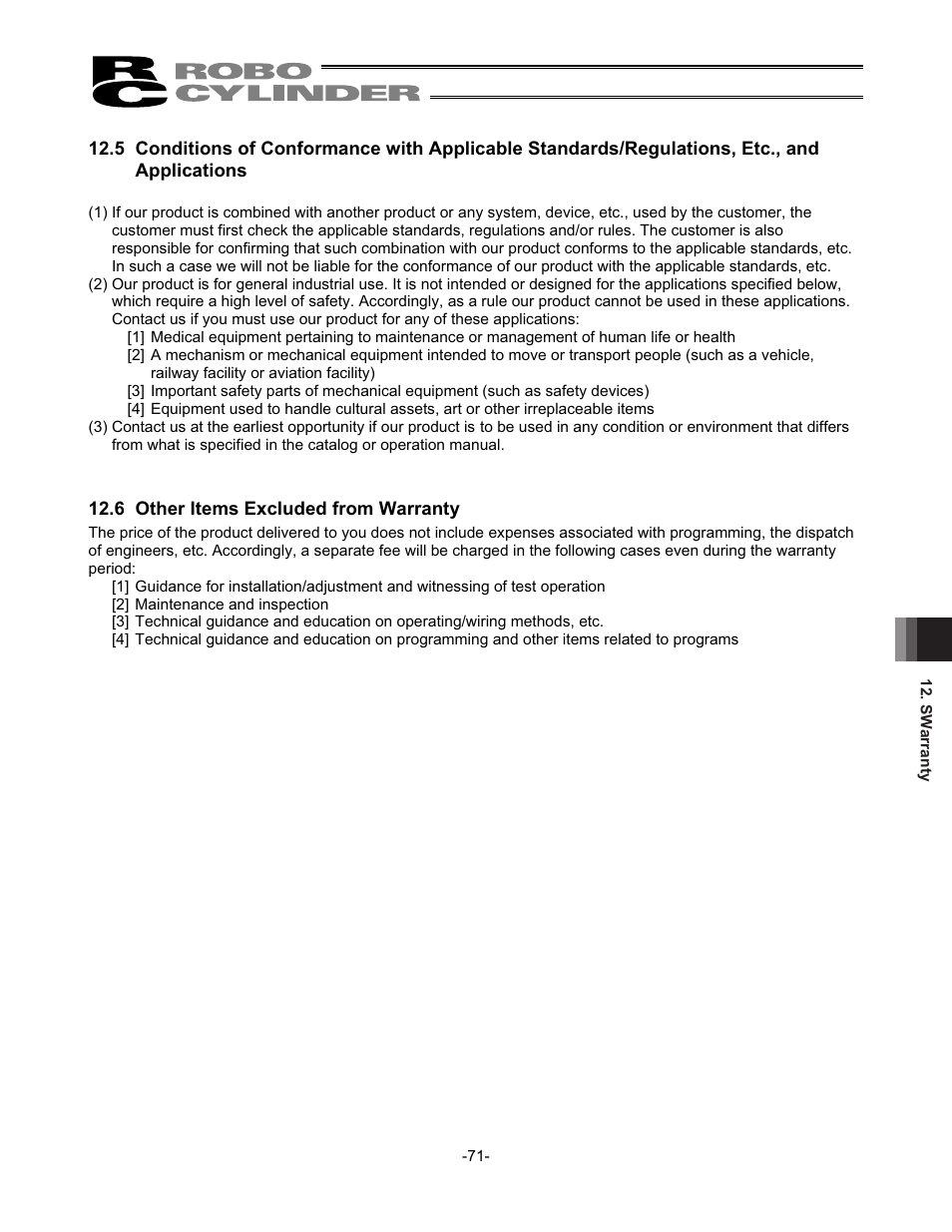 6 other items excluded from warranty | IAI America RCS2-SD5N User Manual | Page 77 / 80