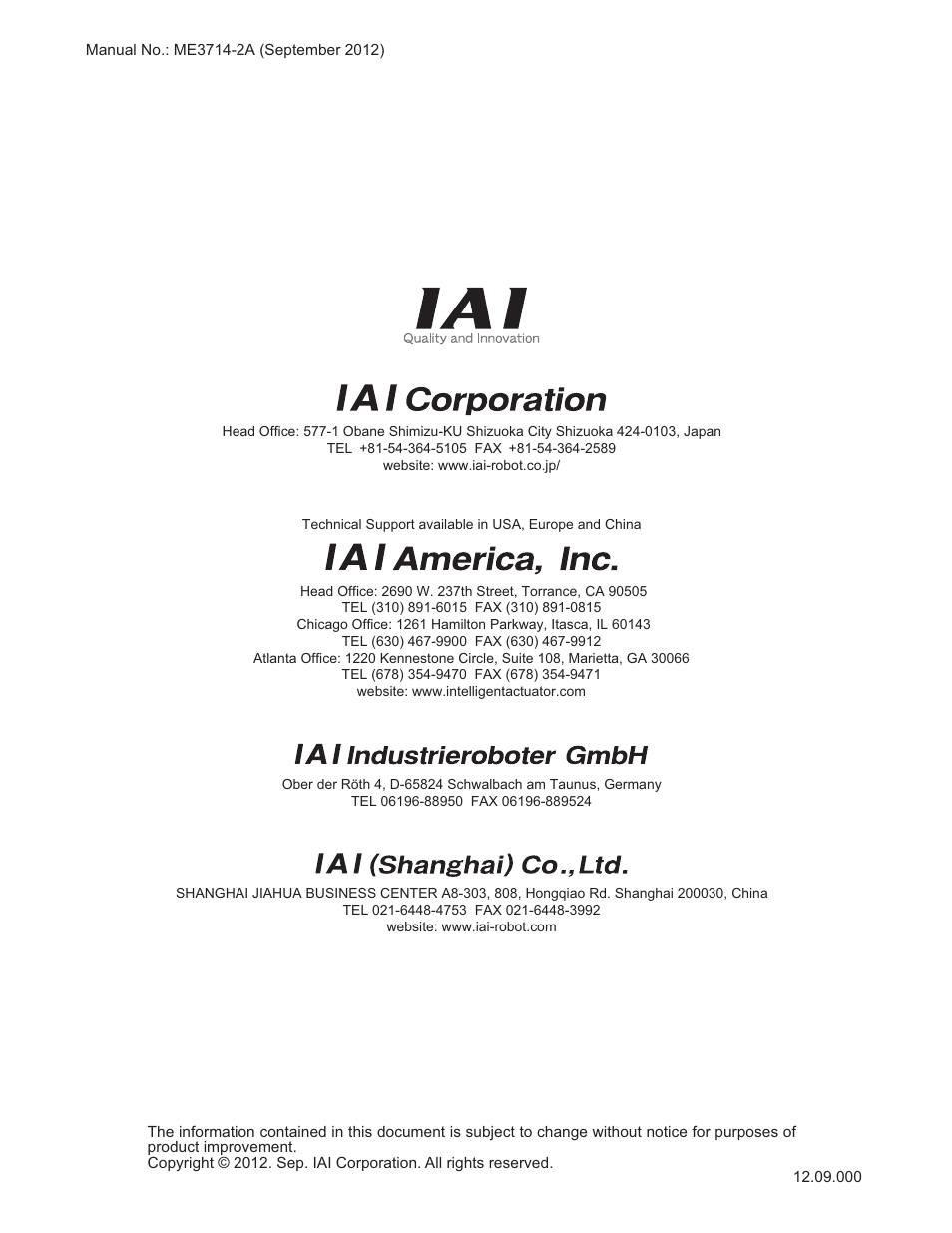 IAI America RCS2-SD5N User Manual | Page 80 / 80