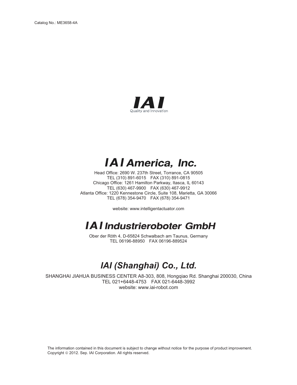 Iai (shanghai) co., ltd | IAI America RCS2-RTC12L User Manual | Page 60 / 60