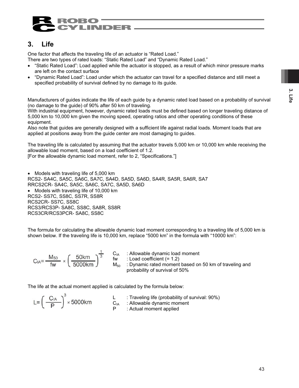 Life | IAI America RCS3PCR-SS8C User Manual | Page 51 / 258