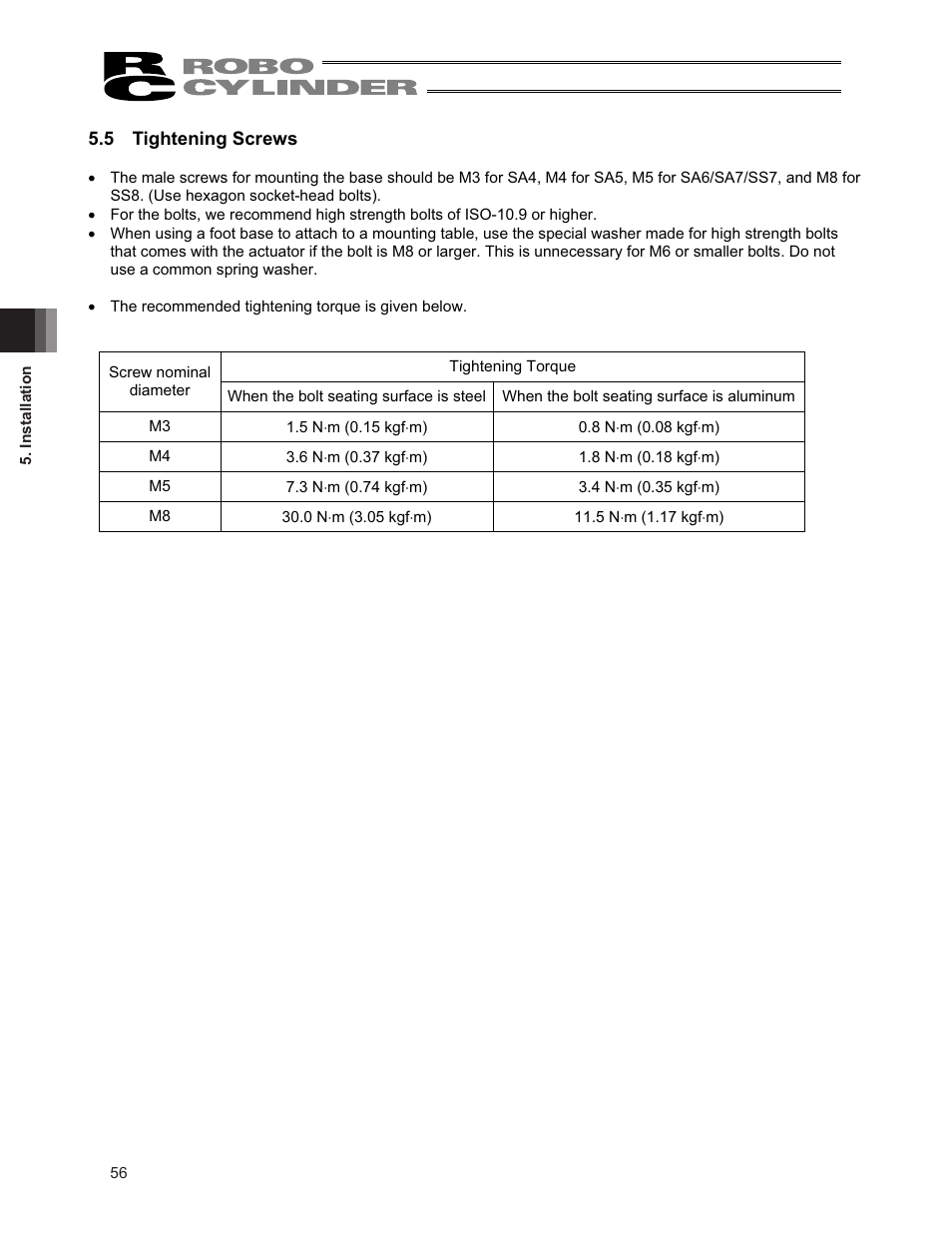 5 tightening screws | IAI America RCS3PCR-SS8C User Manual | Page 64 / 258