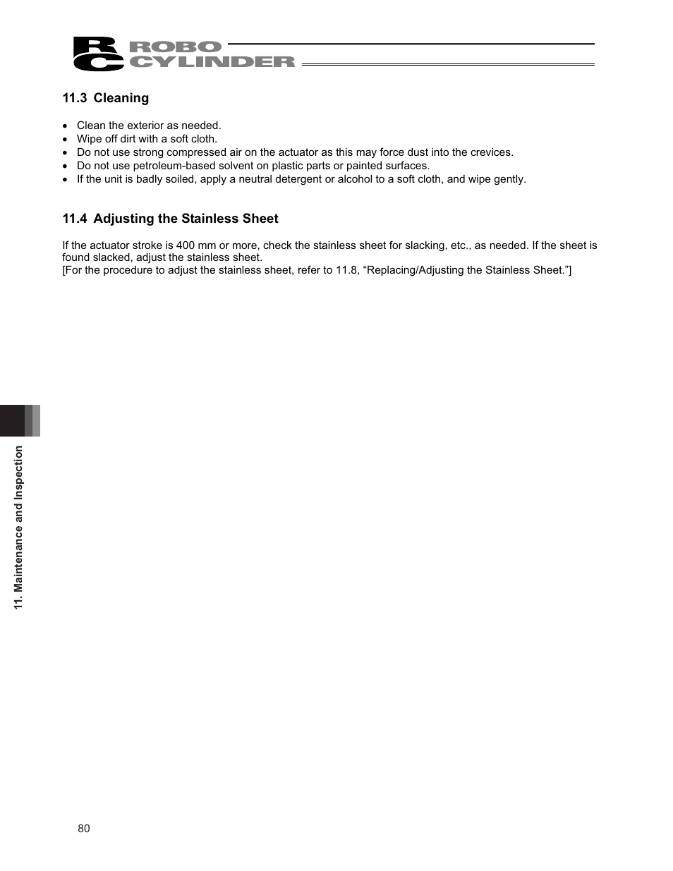 3 cleaning, 4 adjusting the stainless sheet | IAI America RCS3PCR-SS8C User Manual | Page 88 / 258