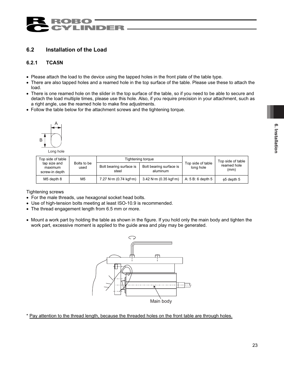 2 installation of the load | IAI America RCS2-TFA5N User Manual | Page 29 / 62