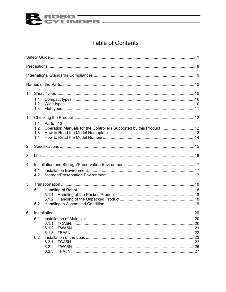 IAI America RCS2-TFA5N User Manual | Page 5 / 62