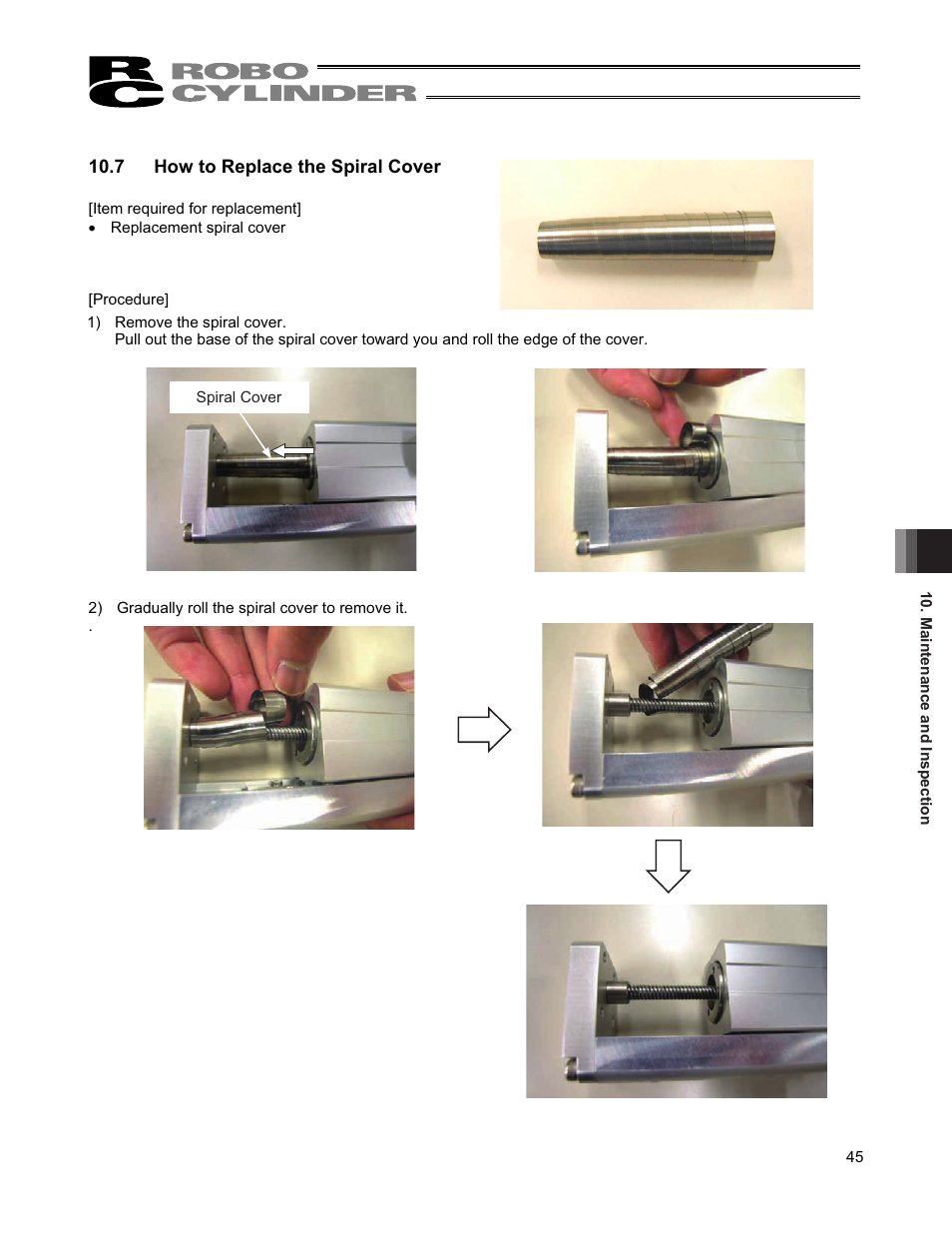 7 how to replace the spiral cover | IAI America RCS2-TFA5N User Manual | Page 51 / 62