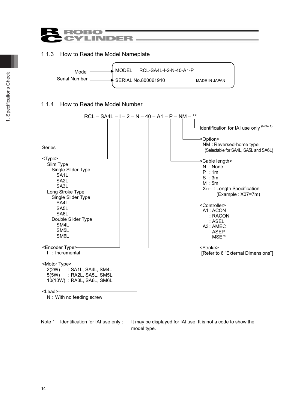 IAI America RCL-SM6L User Manual | Page 20 / 66