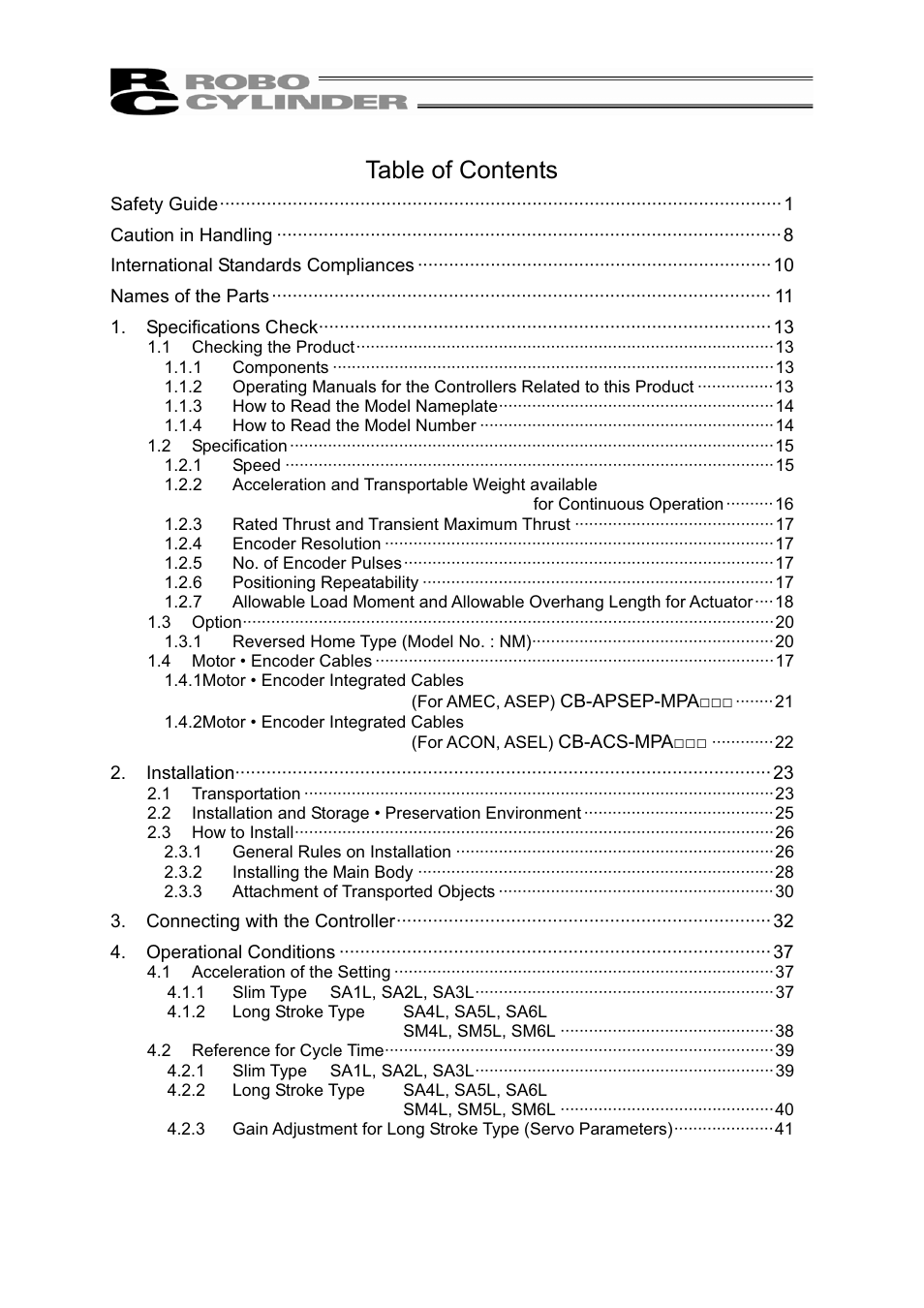 IAI America RCL-SM6L User Manual | Page 5 / 66