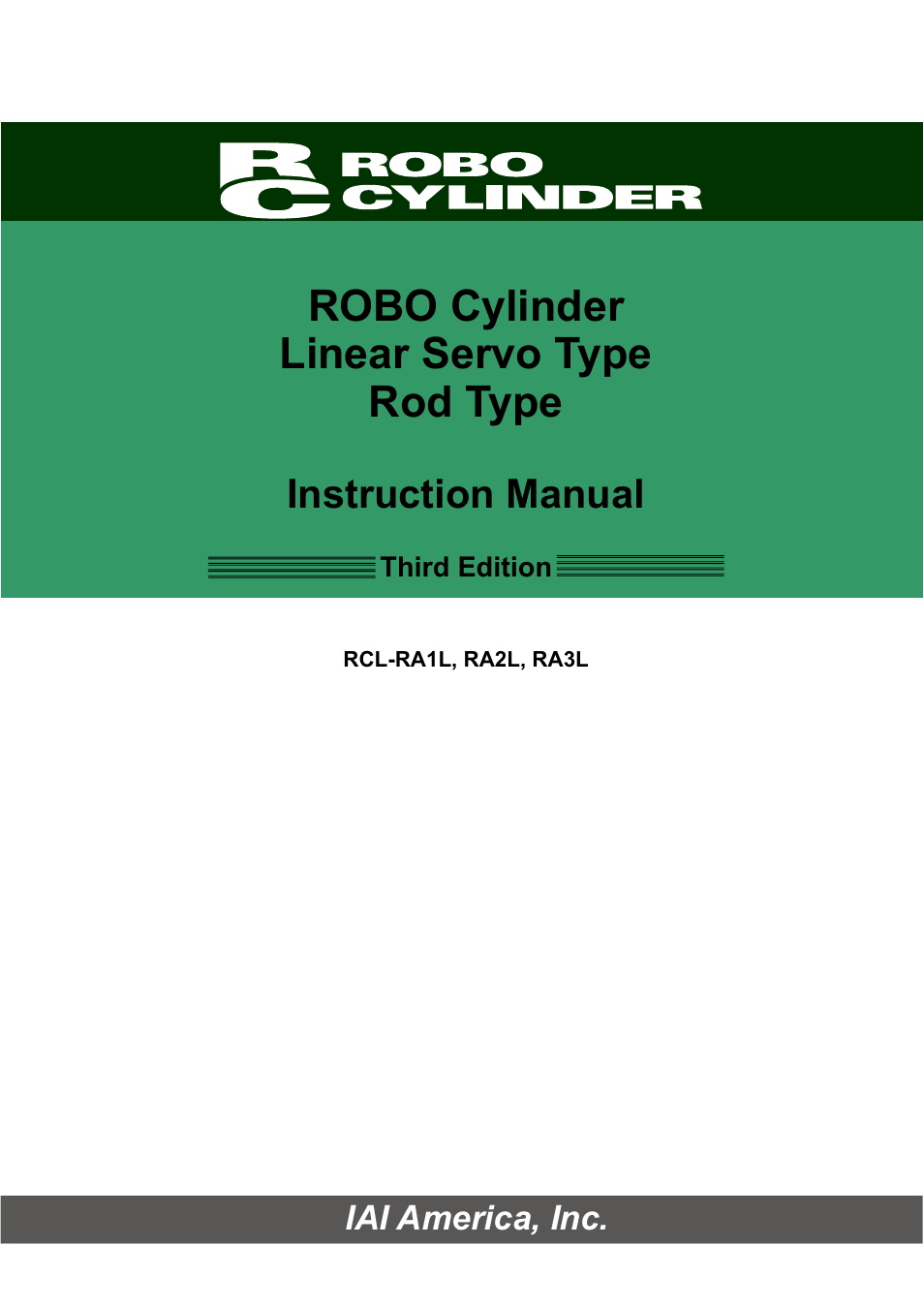 IAI America RCL-RA3L User Manual | 56 pages