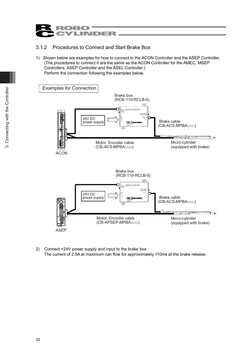 2 procedures to connect and start brake box | IAI America RCL-RA3L User Manual | Page 38 / 56