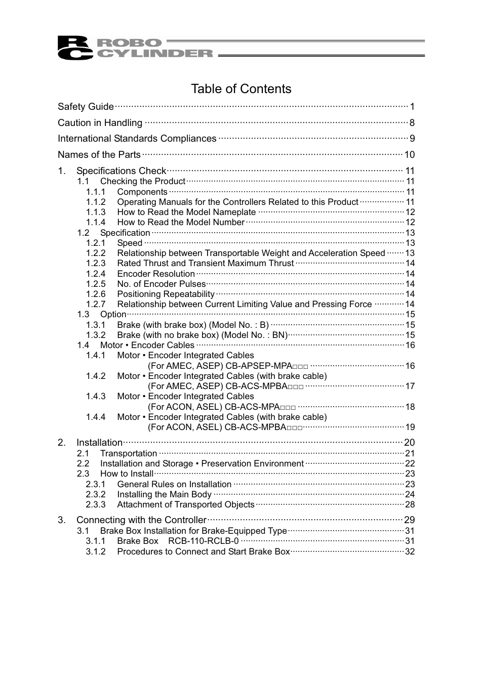 IAI America RCL-RA3L User Manual | Page 5 / 56