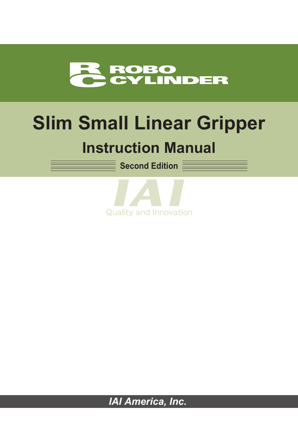IAI America RCLE-GR5L User Manual | 46 pages