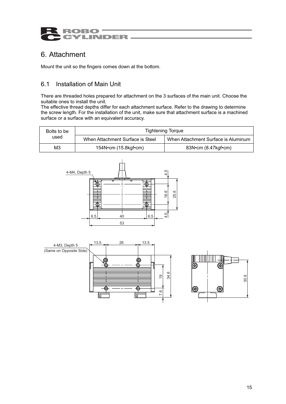 Attachment, 1 installation of main unit | IAI America RCLE-GR5L User Manual | Page 21 / 46