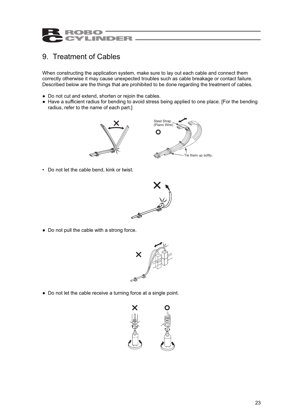 Treatment of cables | IAI America RCLE-GR5L User Manual | Page 29 / 46