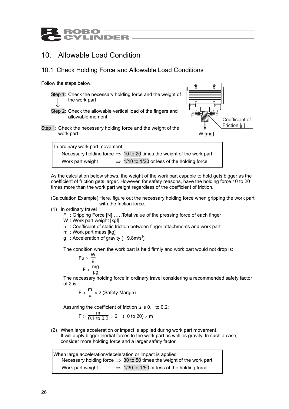 Allowable load condition | IAI America RCLE-GR5L User Manual | Page 32 / 46