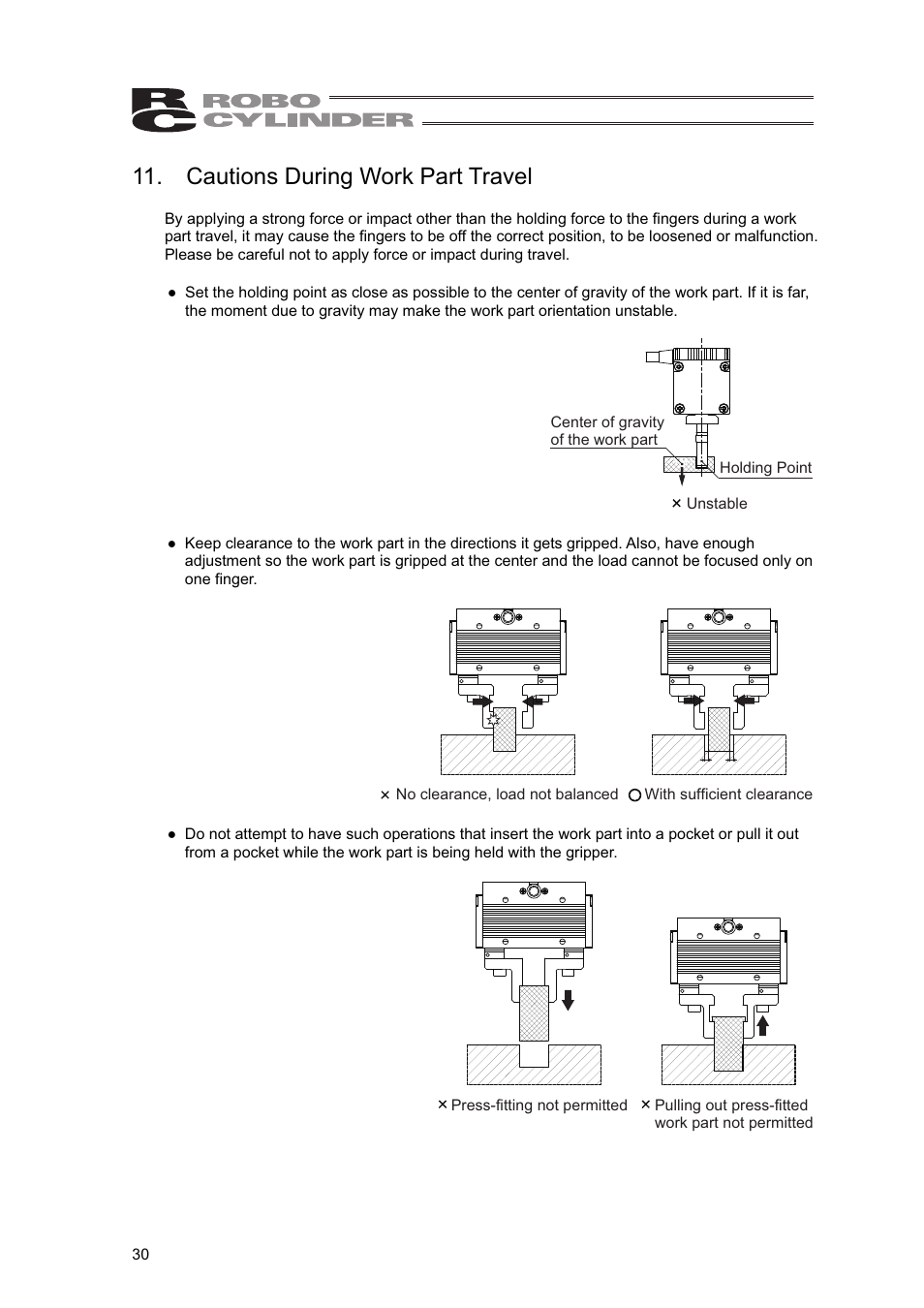 Cautions during work part travel | IAI America RCLE-GR5L User Manual | Page 36 / 46