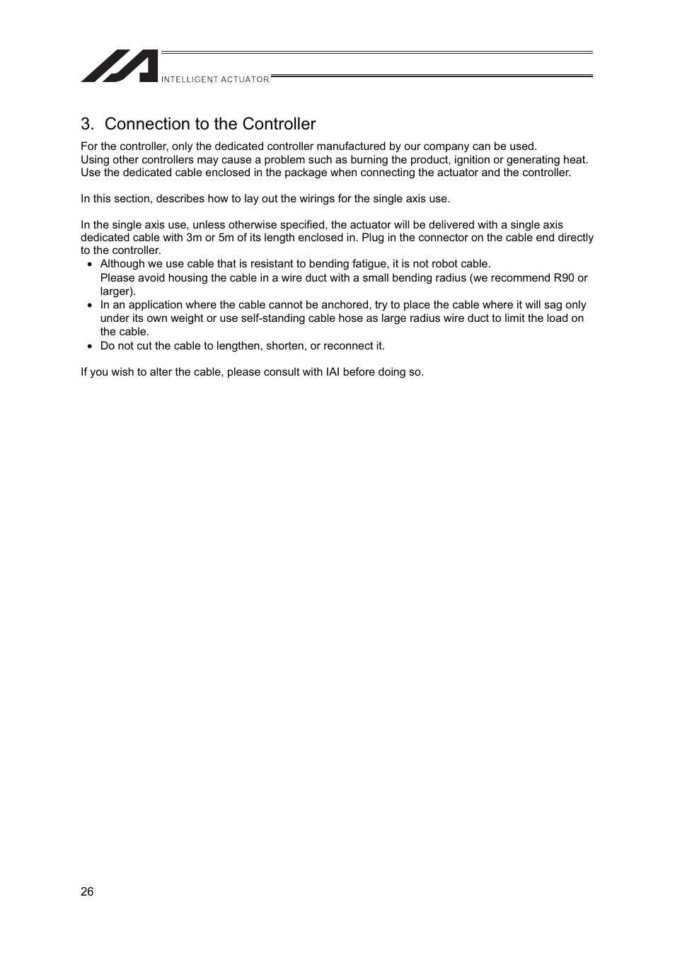 Connection to the controller | IAI America FS User Manual | Page 32 / 84