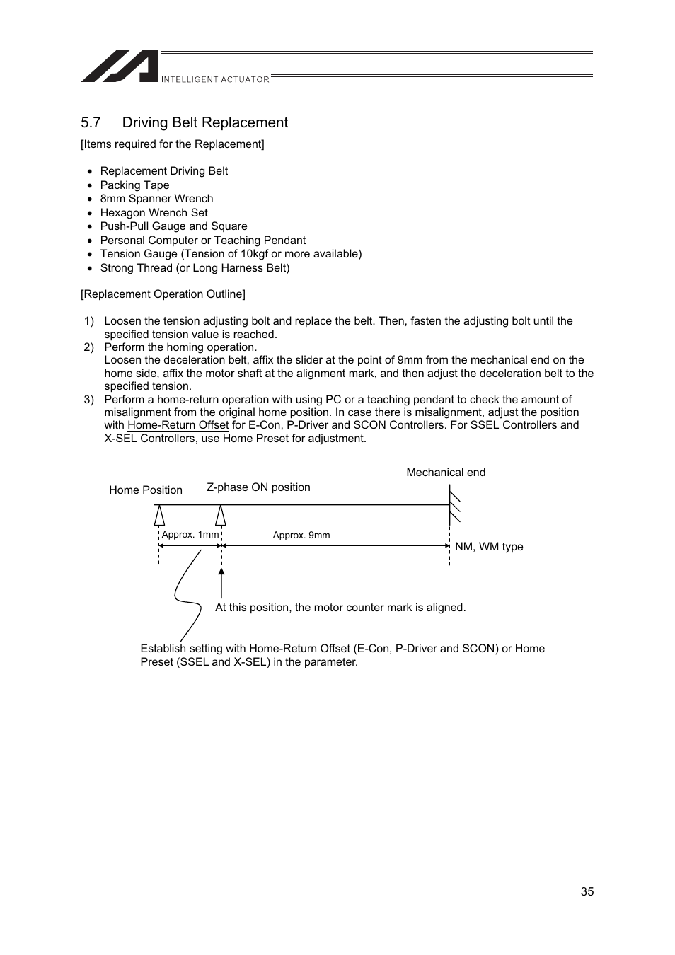7 driving belt replacement | IAI America FS User Manual | Page 41 / 84