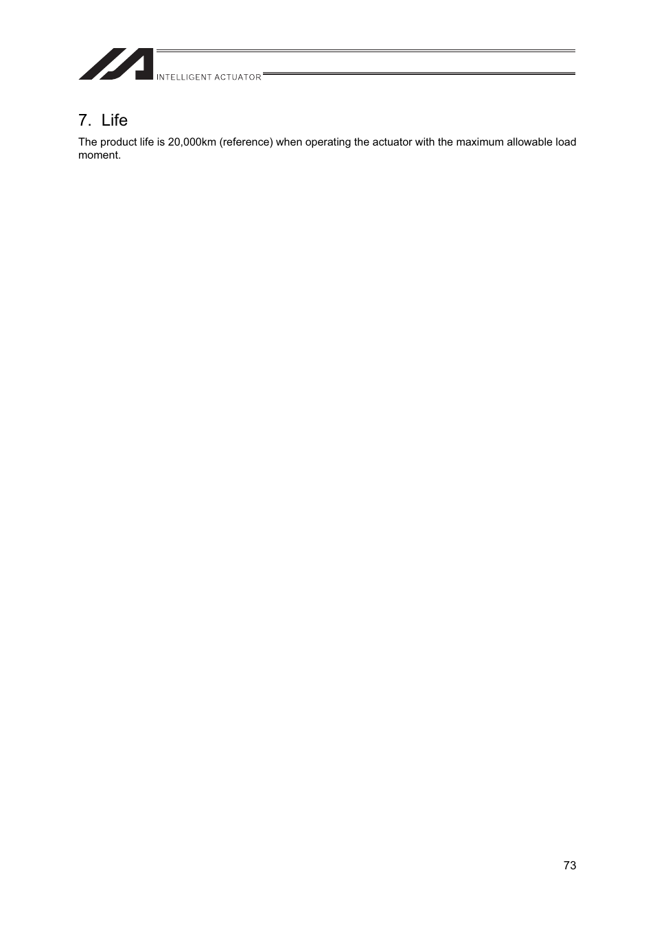 Life | IAI America FS User Manual | Page 79 / 84