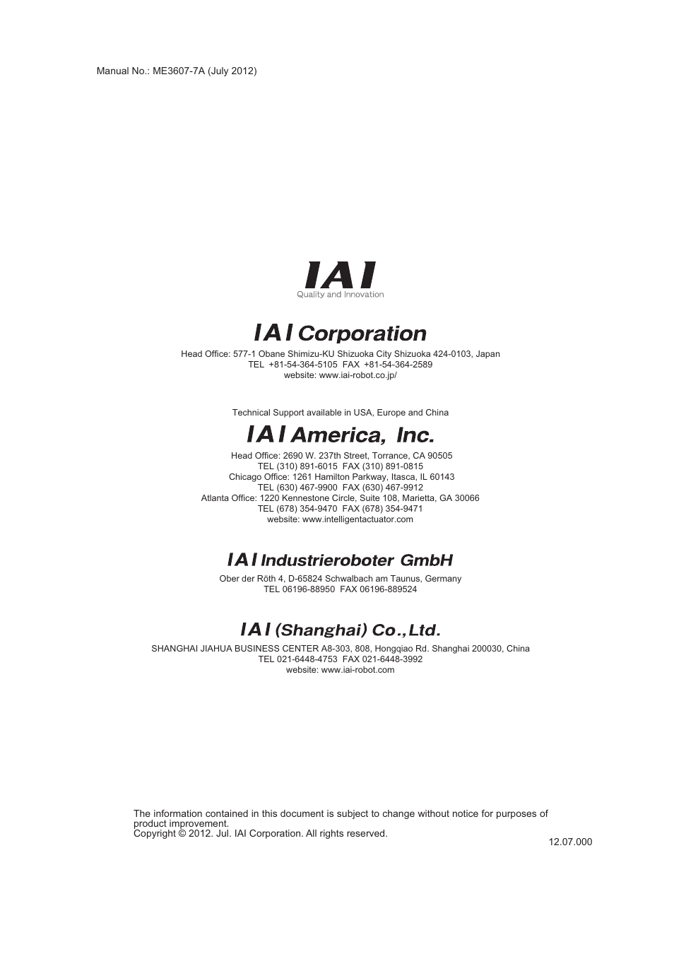 IAI America FS User Manual | Page 84 / 84