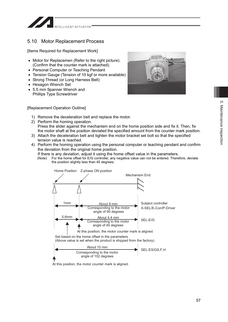 10 motor replacement process | IAI America IF User Manual | Page 63 / 76