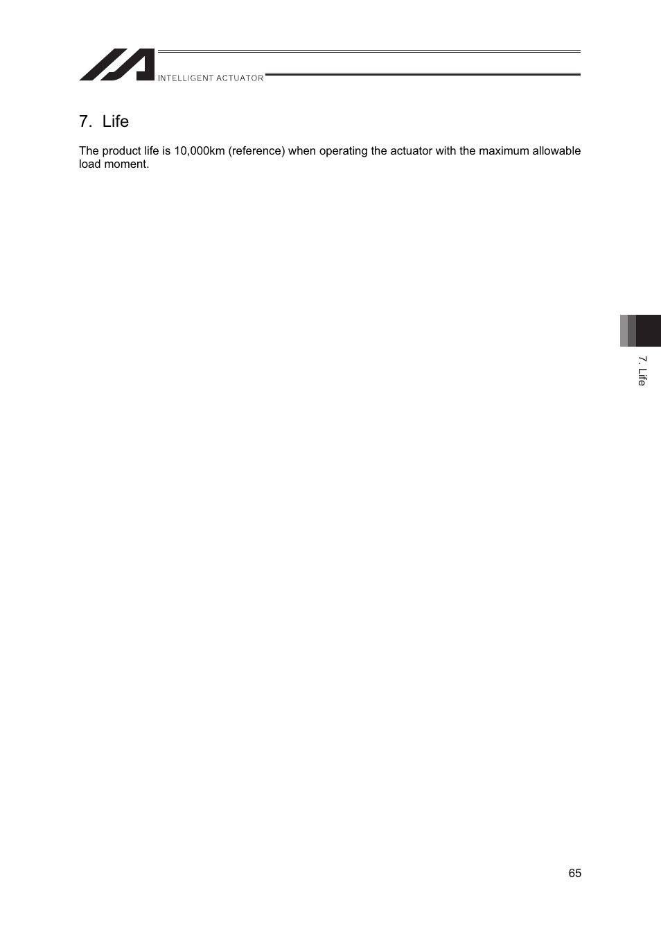 Life | IAI America IF User Manual | Page 71 / 76